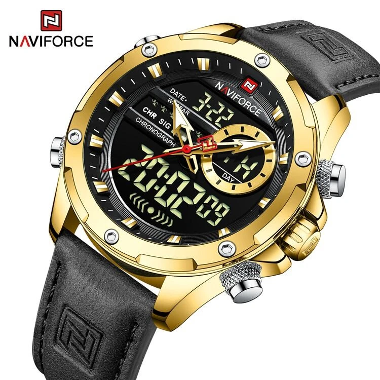 Naviforce nf 9208-Black and gold