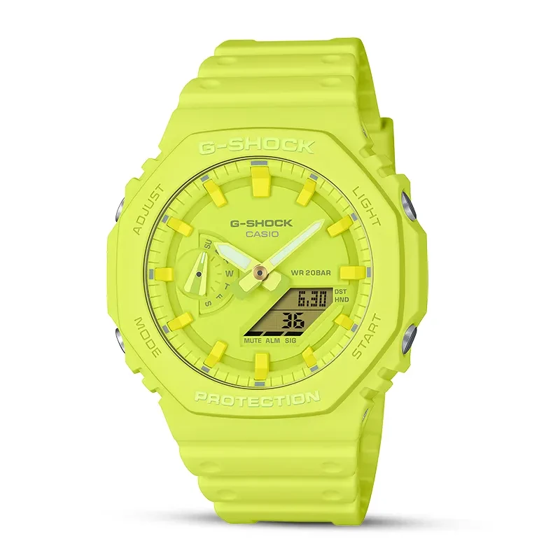 Casio G-Shock Carbon Core Guard Volt Yellow Men's Watch | GA-2100-9A9